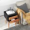 Costway End Table W/Drawers and Storage Wooden Mid-Century Accent Side Table Multipurpose for Bedroom, Living Room Home Furniture Nightstand